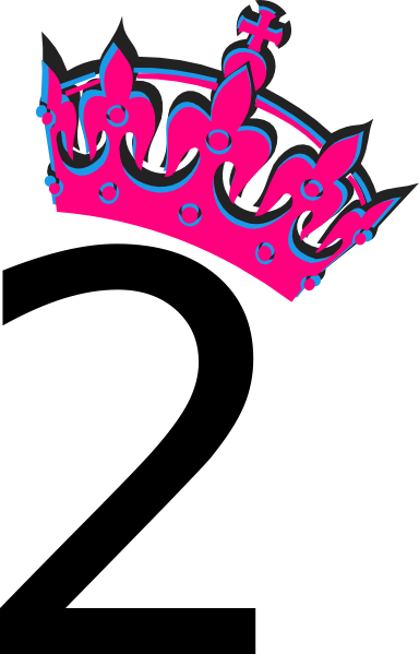 Pink Tilted Tiara And Number 2 Clip Art At Clker - Number 2 In Pink (384x599)