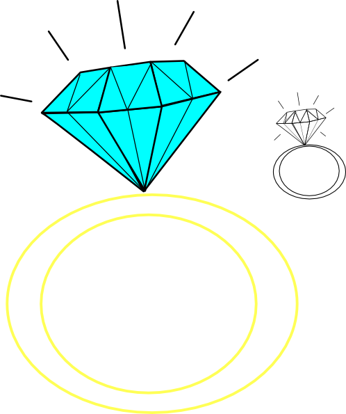 Diamond Clip Art - Small Engagement Ring Clipart (498x595)