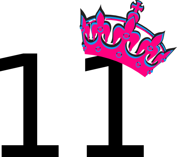 Pink Tilted Tiara And Number 11 Clip Art - 27 Year Old Birthday Quotes (600x531)
