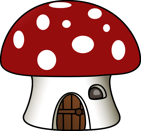 Small - Smurf Mushroom House (600x558)