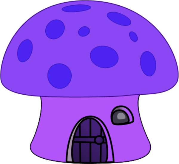 Large Orange Mushroom House Clipart - Cartoon Mushroom House (600x551)