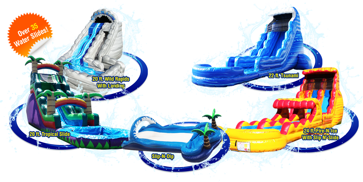 Ez Inflatables 22 Ft. Fire And Ice Slip And Slide - (1179x590)