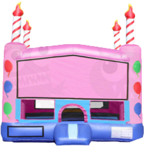 Pink Birthday Cake Bounce House - Birthday Cake (581x465)