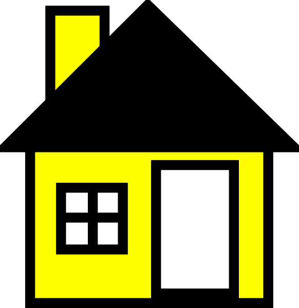 Yellow House The Clip Art At Clker - Home-o Throw Blanket (582x600)