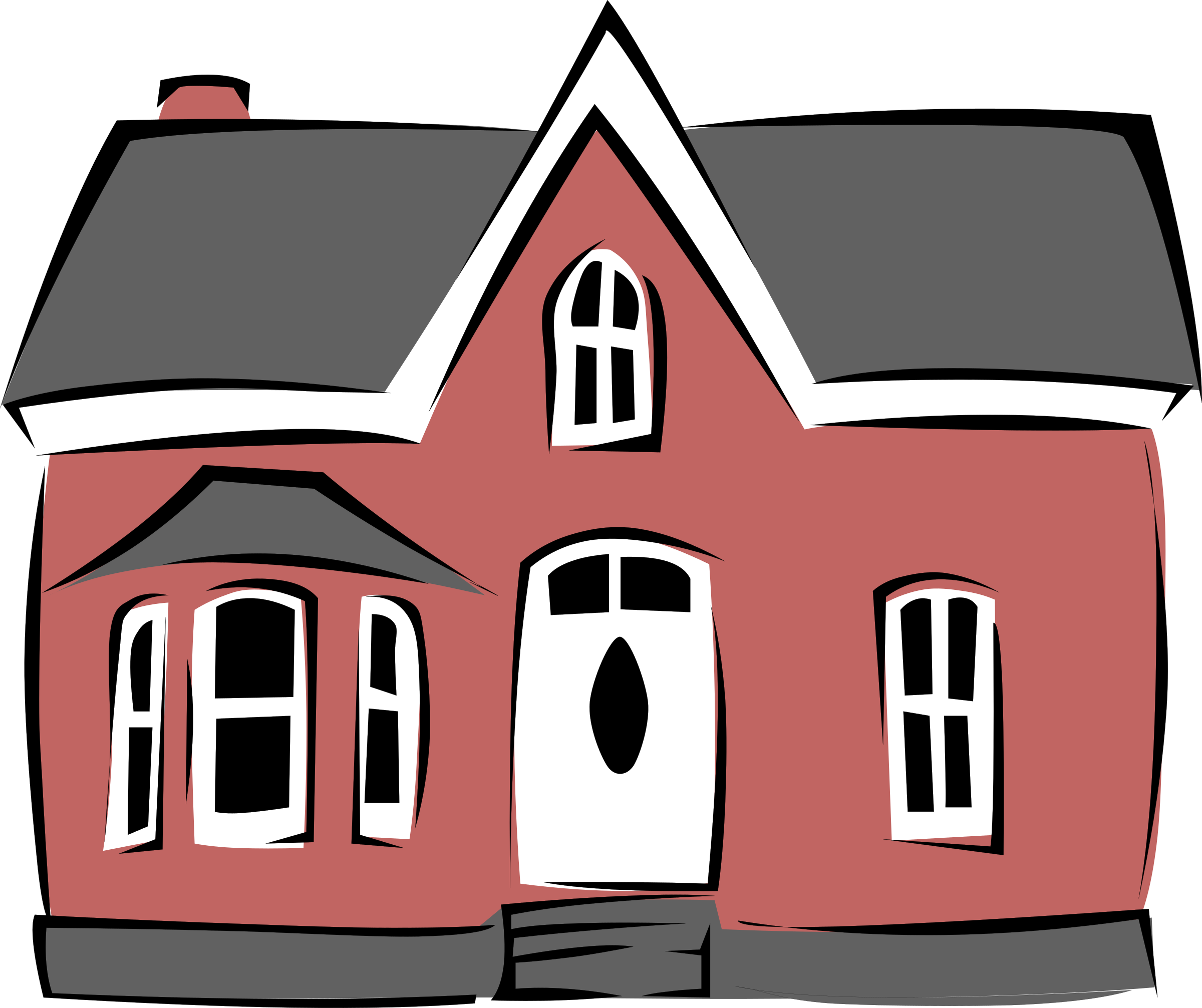 Free Small House - Colonial House Clipart (2400x2013)