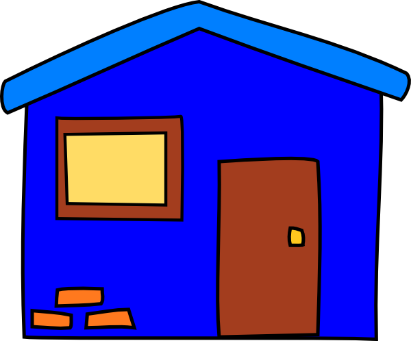 Blue House Clipart (600x498)