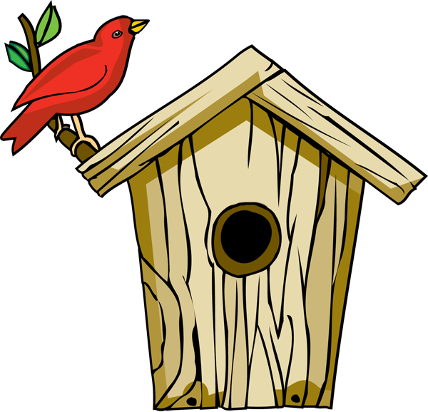 Bird House Clipart Building A - Bird House Clipart Building A (600x578)