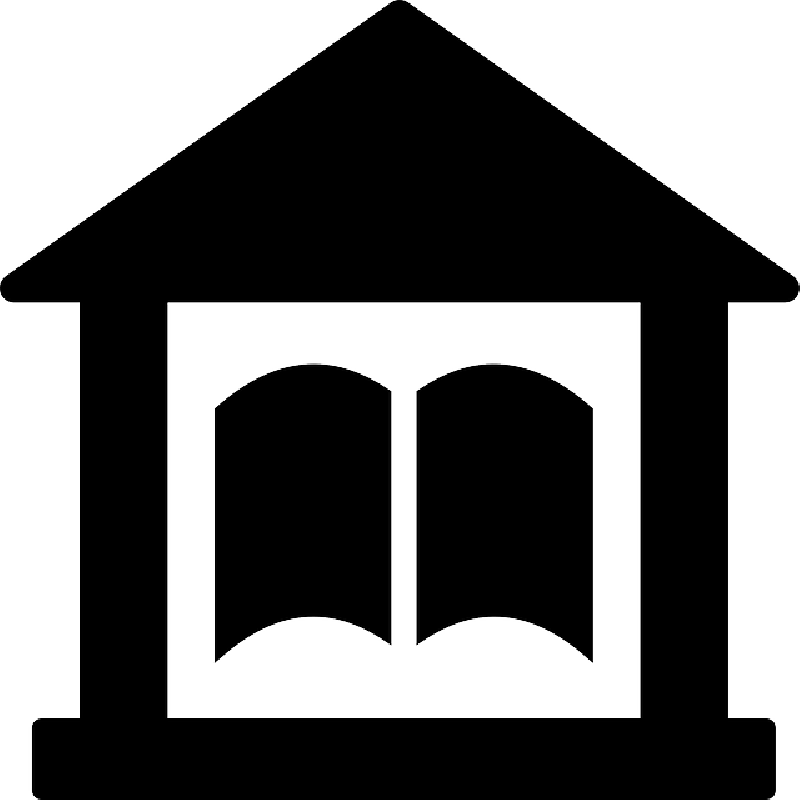 Library, Pictogram, Symbol, House, Building - Pictogram Bibliotheek (800x800)