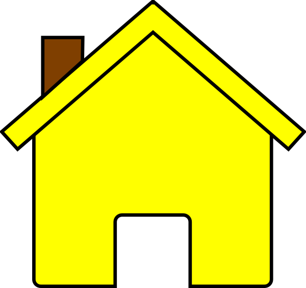 Yellow House Clip Art At Clker - Portable Network Graphics (600x565)