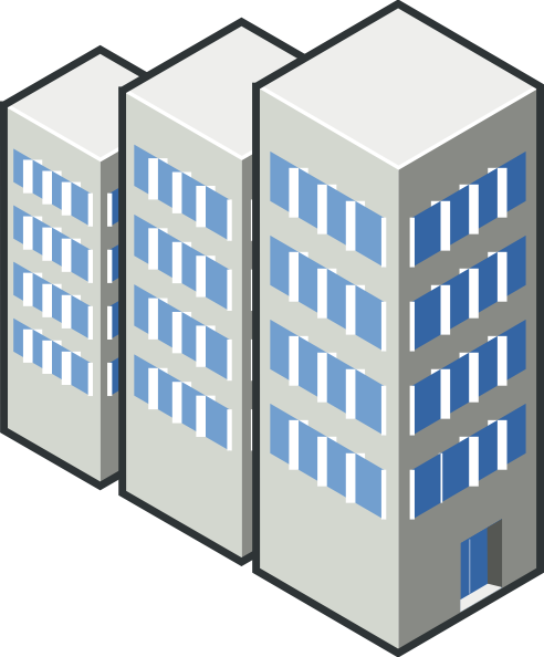 Condos In A Row Clip Art - Condo Clipart (596x720)