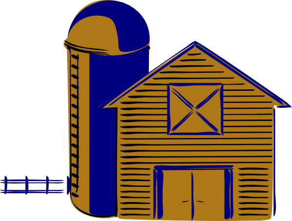 Gold - Farm Black And White Drawing (600x455)