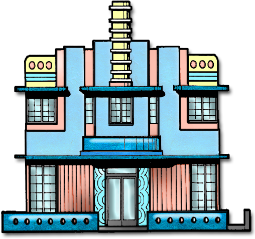 Deco Bldg 2 - Art Deco Miami Clipart (512x512)