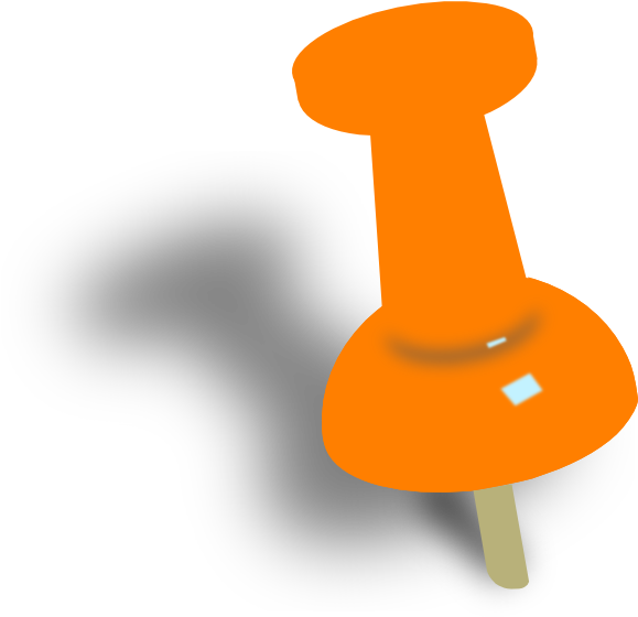 Orange Push Pin Clip Art - Orange Push Pin Clip Art (600x566)