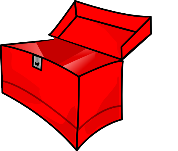 Toolbox Clipart - Treasure Chest Red (600x510)