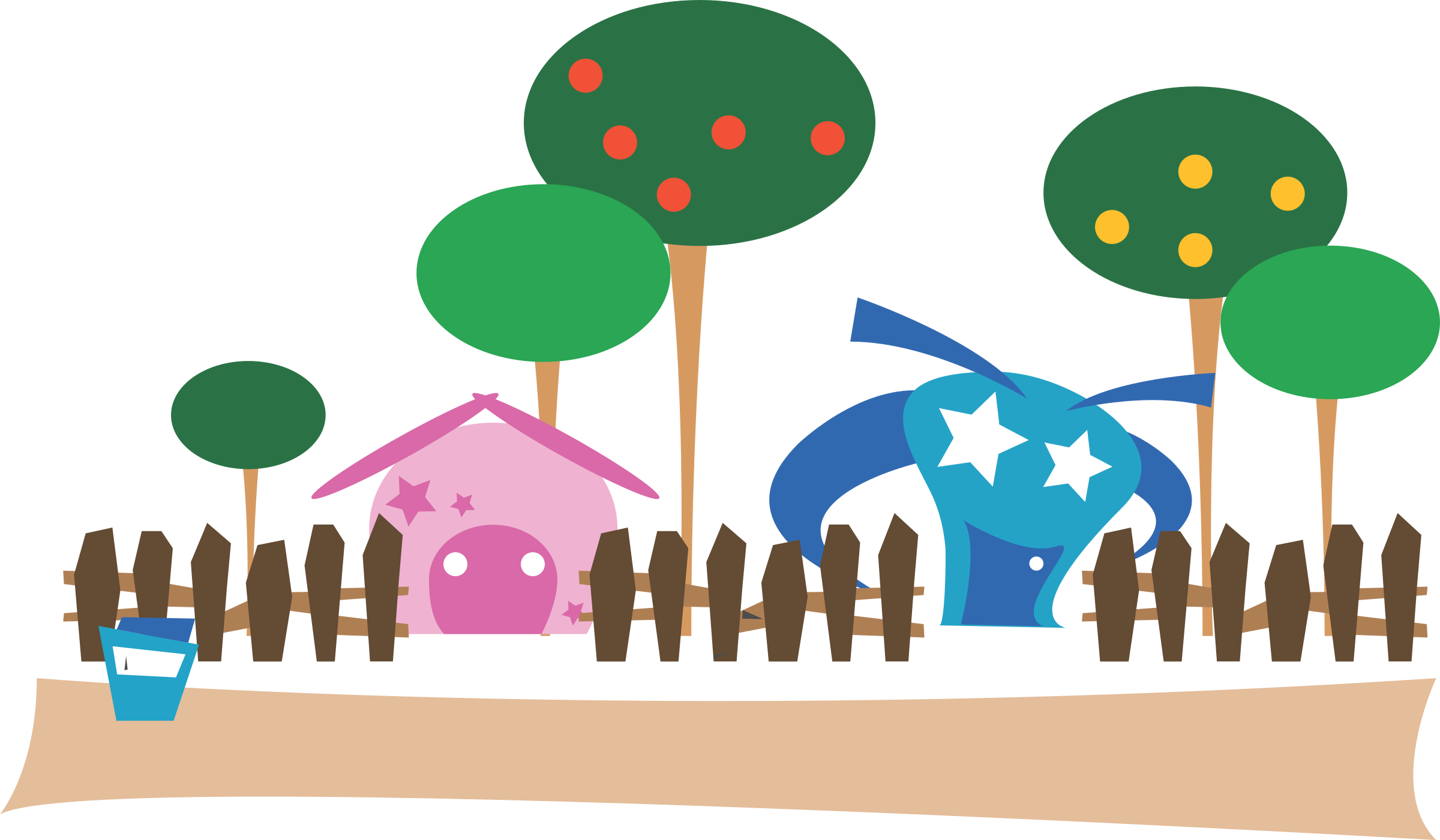 Cartoon Village Free Vector - Cartoon Village (2400x1401)