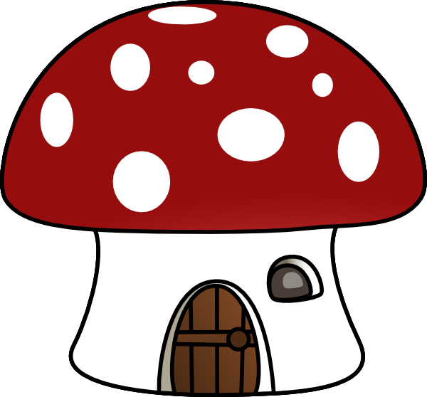Mushroom Clipart Smurf - Hongo De Los Pitufos (600x558)