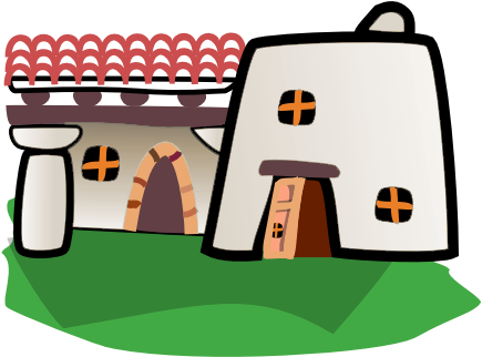 Adobe Clipart Adobe House - Ancient Roman Homes Clipart (437x333)