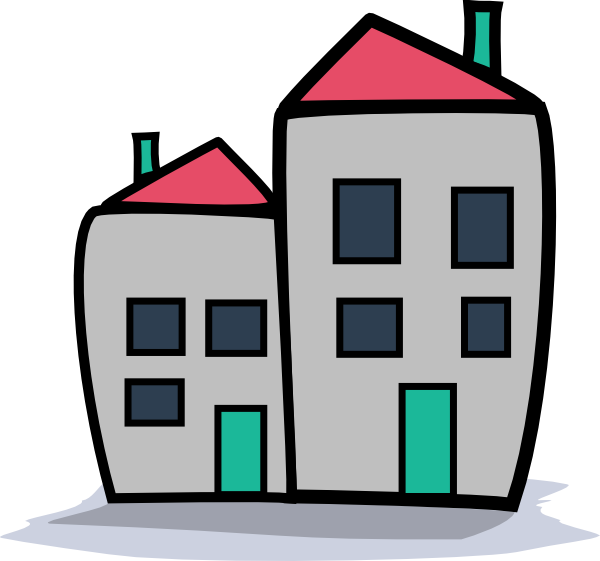 Block Of Flats Cartoon (600x561)