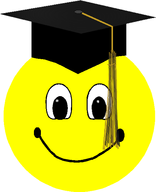 Smileys Clipart Success - Smiley Face With Graduation Cap (562x661)