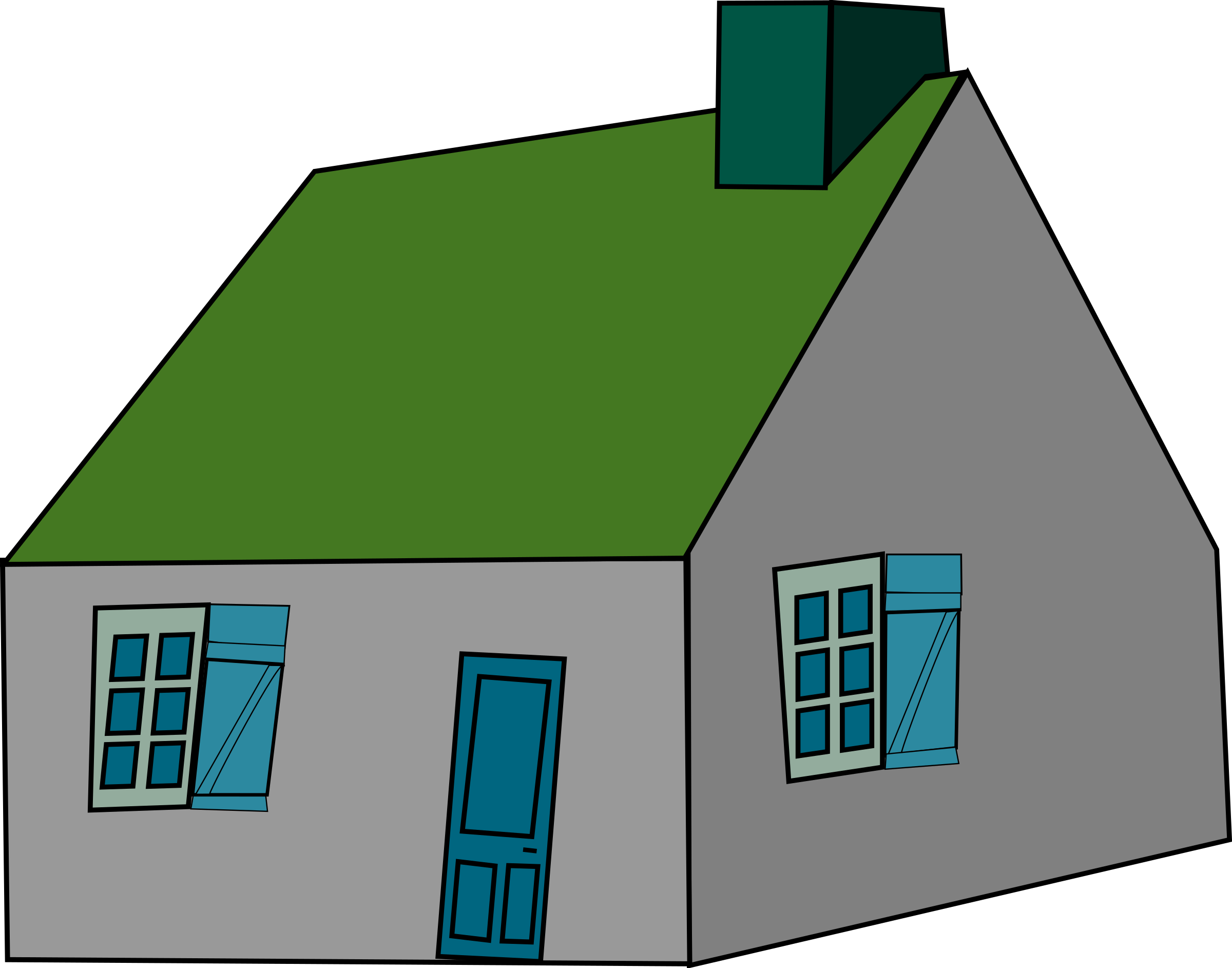 See Here House Clipart Black And White Png - House (2400x1885)