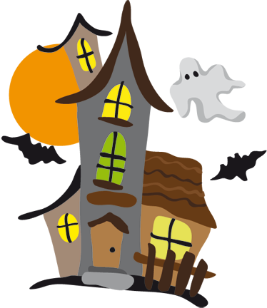 Haunted House Kids Sticker - Casa Del Terror Dibujo (374x432)