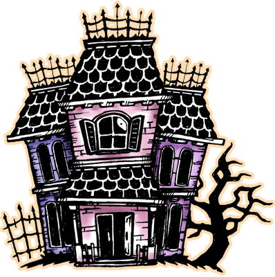 Drawlloween 2014, Day 6- Haunted House By Darksilvania - Haunted House Drawlloween (398x400)