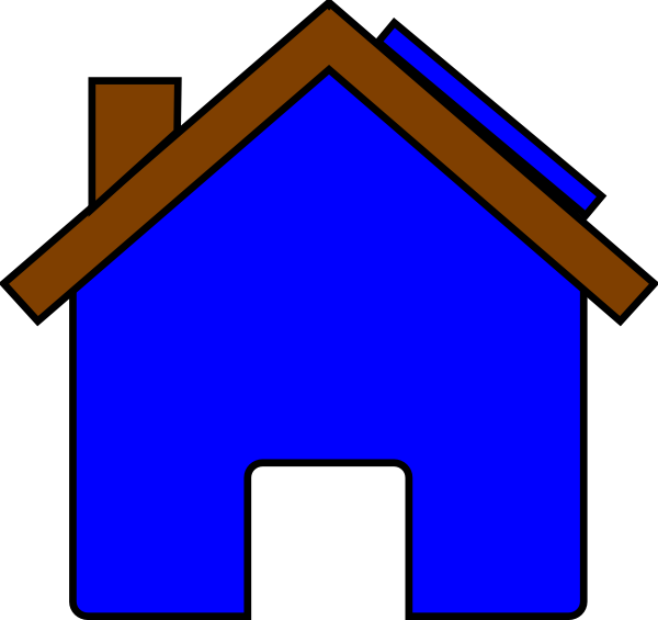 Blue House And Solar Panel Clip Art At Clker - House Clip Art (600x565)
