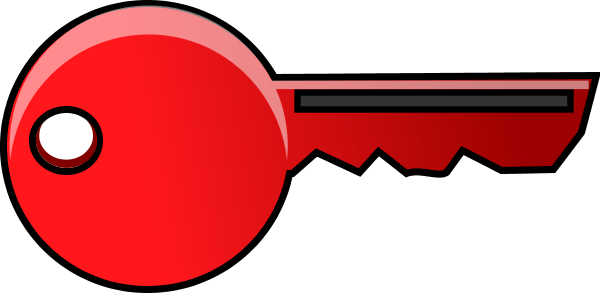 Key Gold Vector Clip Art - Key Clip Art Red (600x293)