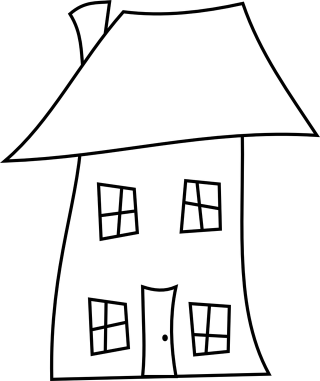 Here Are Three Crooked House Digital Stamps - Crooked House Clipart (640x762)