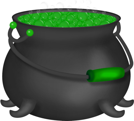Halloween Green Witch Cauldron Clipart - Witch Cauldron Clip Art (525x419)