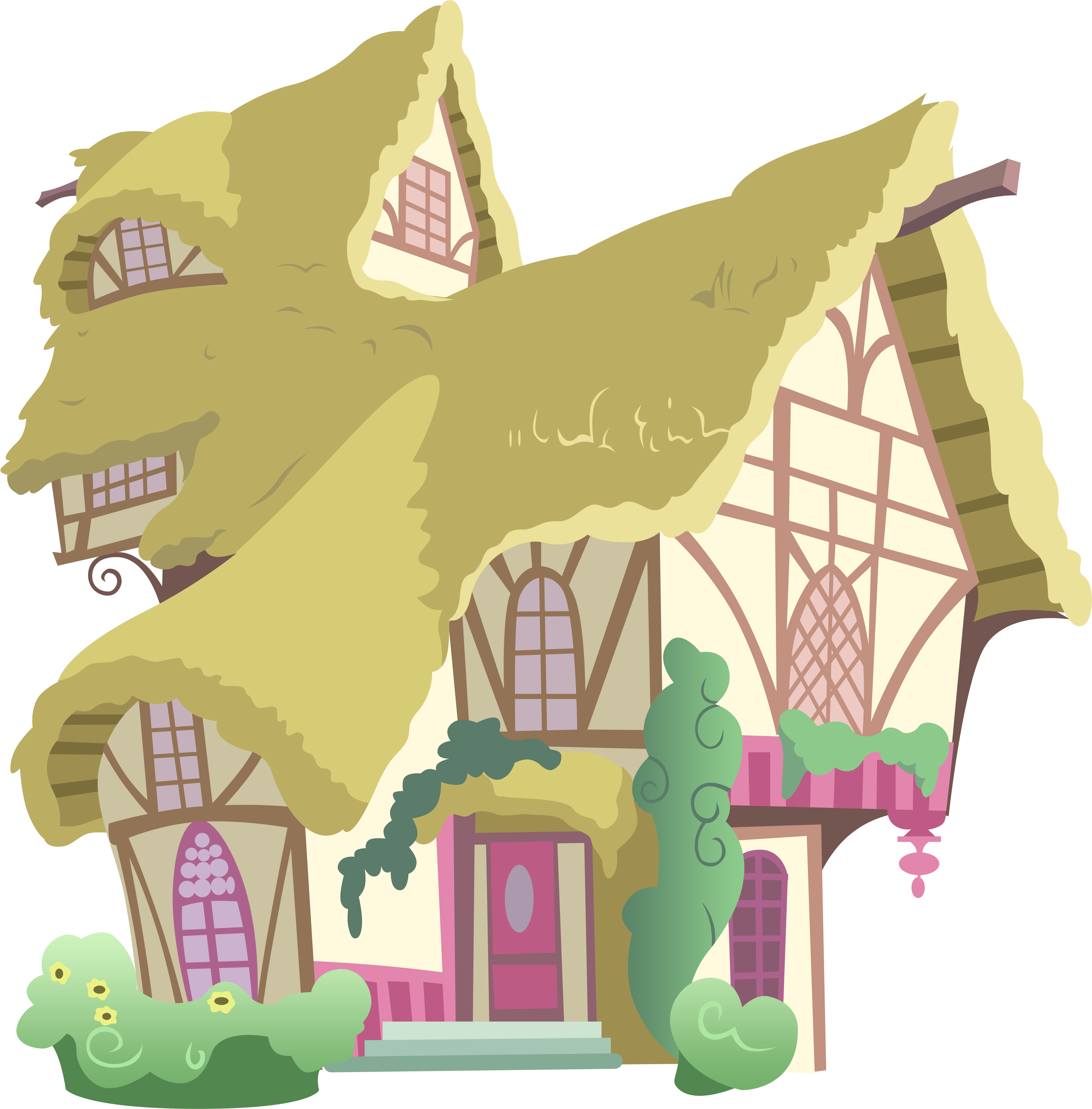 Azure-vortex, Background House, Building, Bush, House, - Little Pony Friendship Is Magic (5000x5129)