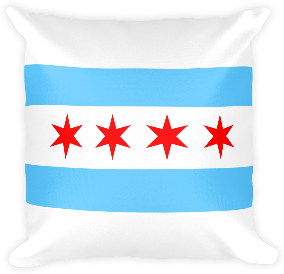 Chicago Flag Throw Pillow - Flag Of Chicago (1000x1000)