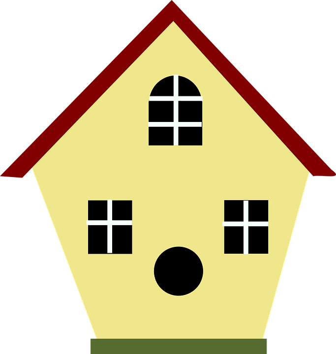 Aviary, Volery, House, Home, Yellow, Bird - Birds House Clipart (683x720)