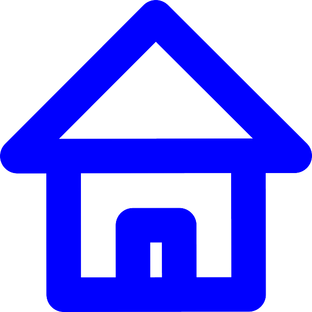 Black, Home, Icon, Blue, Outline, Symbol, White - Office Symbol Clip Art (640x640)