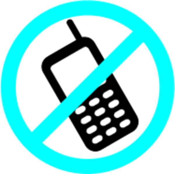 No Cell Phones Allowed Vector Clip Art - No Cellphone Clipart (600x597)