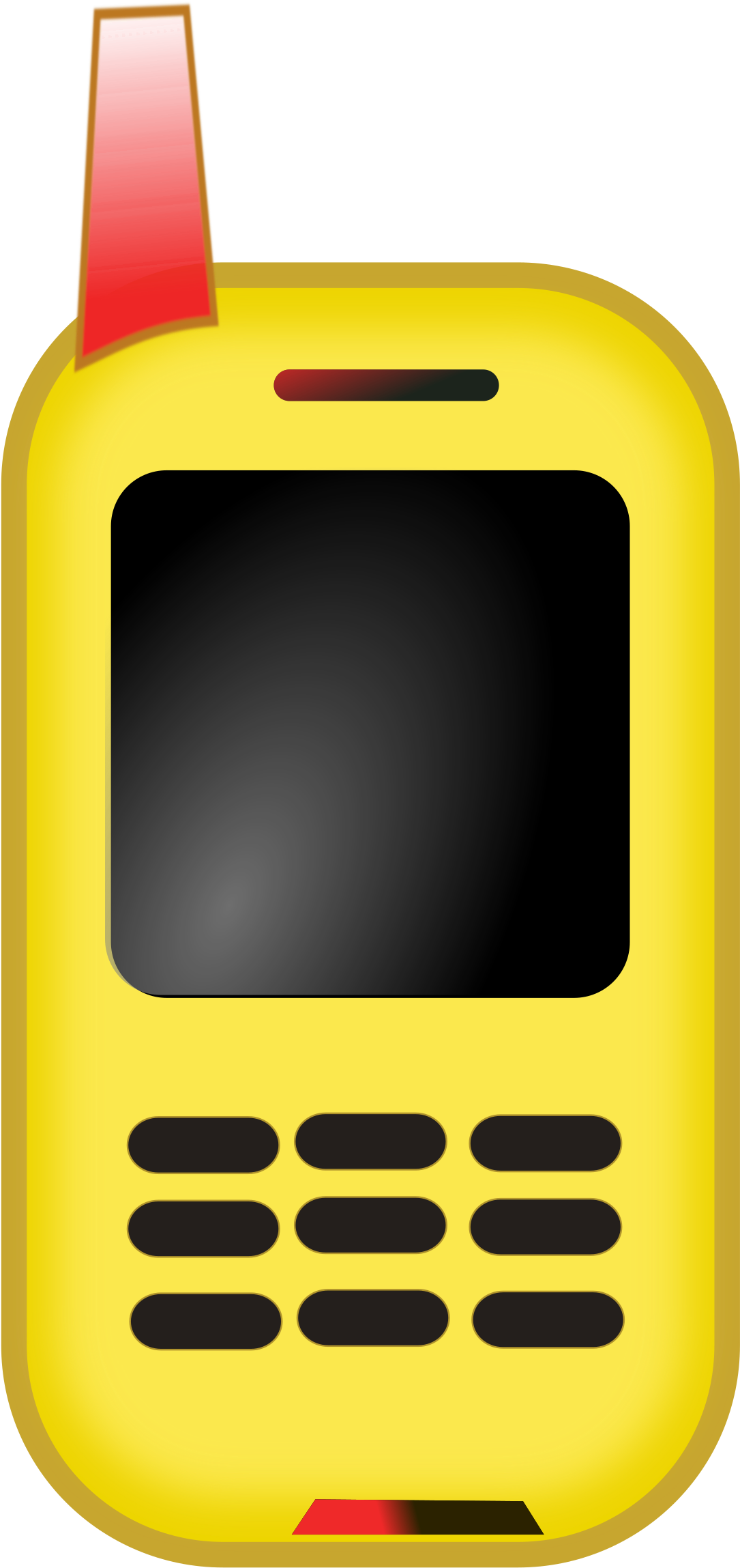 Yellow Phone Cliparts - Mobile Clip Art (2400x2400)