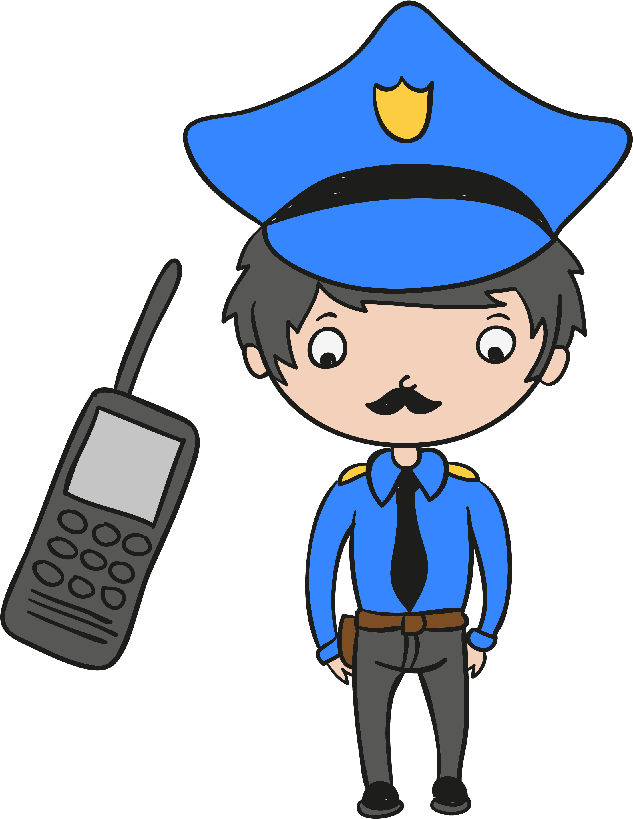 Police Car Police Officer Clip Art - Materiales Del Policia (2450x2917)
