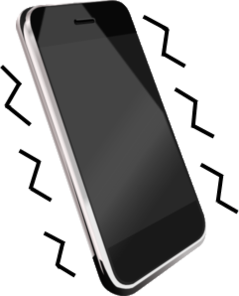 Telephone Clipart Black Thing - Vibrate Clipart (485x600)