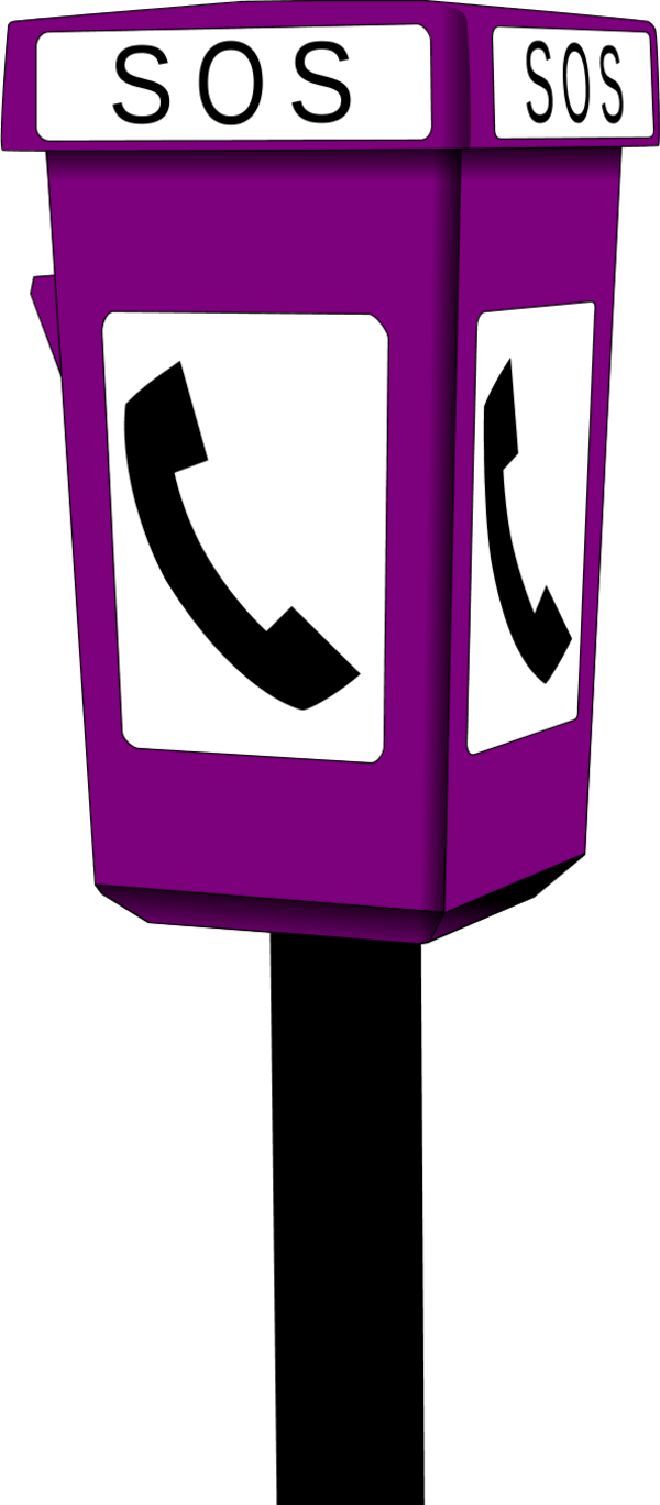 Phone Booth With Sos Sign - Telephone Booth (600x1368)