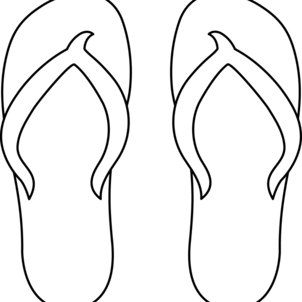 Flip Flop Clip Art Free Flip Flops Clipart Black And - Draw A Flip Flop (1024x1024)