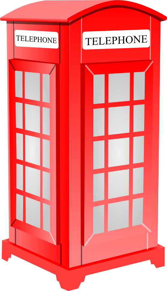 British Phone Booth 1 555px - London Telephone Booth Clipart (555x967)