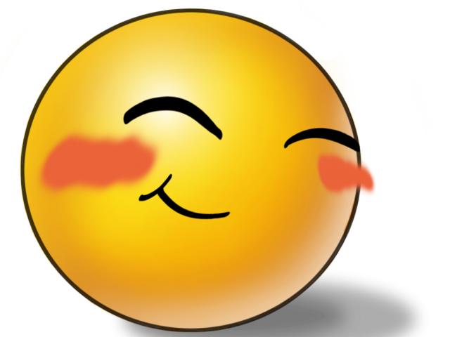 Blushing Emoji Clipart Chuckle - Cute Blushing Emoji (640x480)
