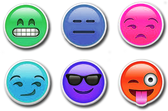Six Colorful Emojis - Circle (574x600)