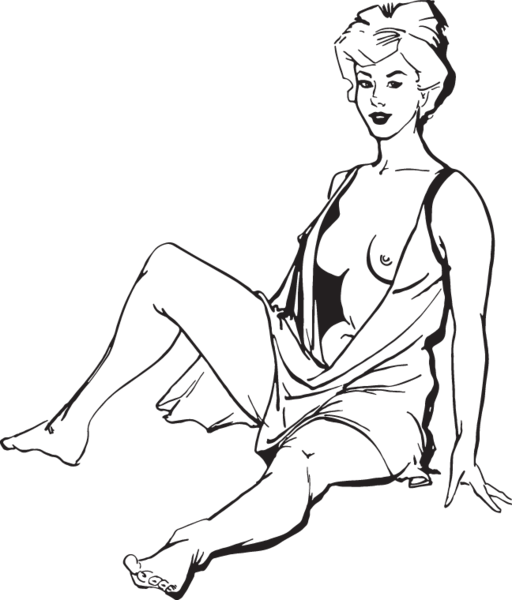Nude Woman Clipart Images, Vector Clipart, Multiple - Naked Women Line Art (512x600)