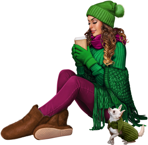 Tube Fille Avec Chien Tube, Blog, Drawings, Clip Art, - Sitting (600x643)