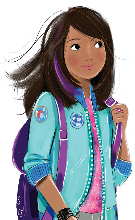 Girl Drawing Herself - Girl (1600x900)