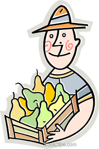 Farmer With A Box Of Pears Royalty Free Vector Clip - Farmer With A Box Of Pears Royalty Free Vector Clip (320x480)