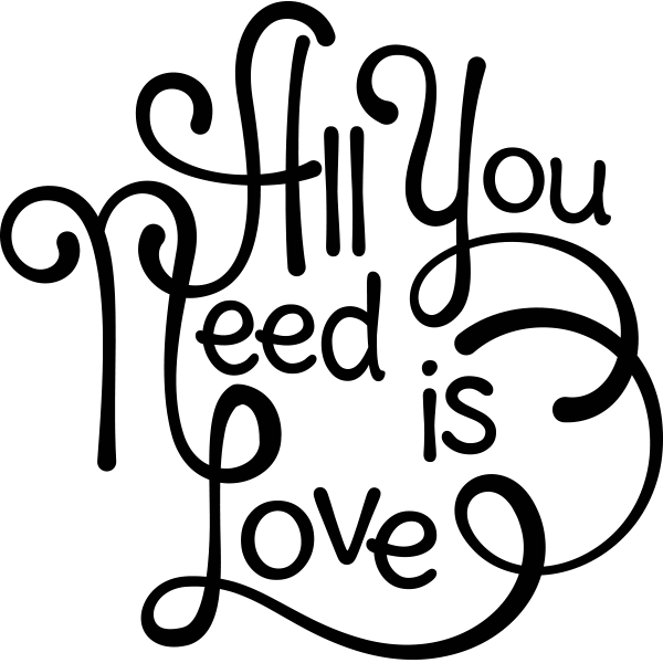 All You Need Is Love, Sierlijk - Sierlijke Tekst (600x600)