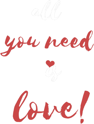T-shirt All You Need Is Love Czarna - Calligraphy (318x420)