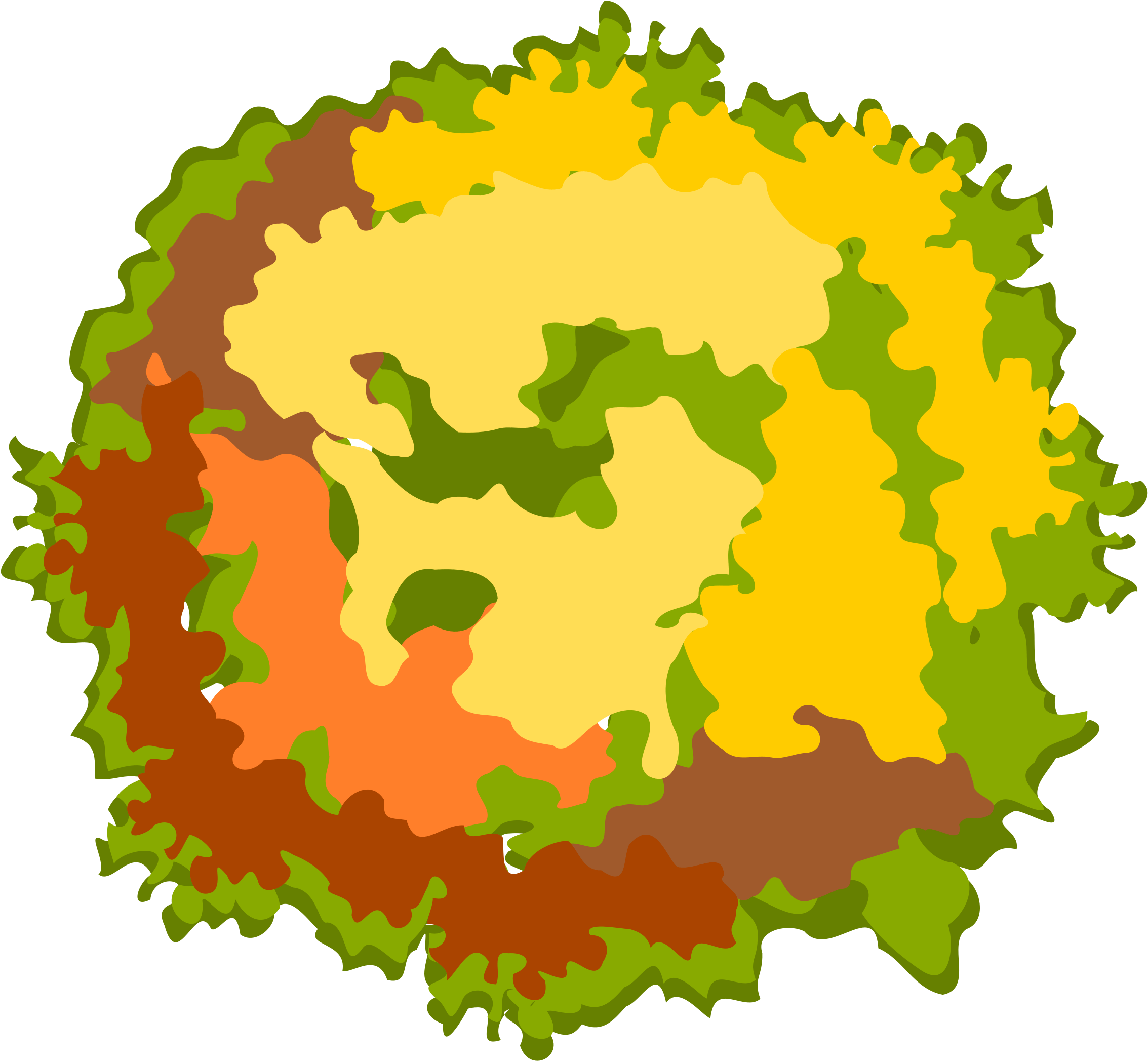Clipart Tree 30b - Trees Aerial View Illustration (2400x2400)